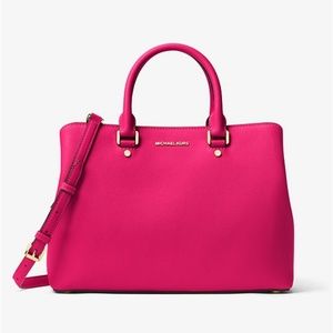 MK MICHAEL KORS Savannah Saffiano Leather Satchel